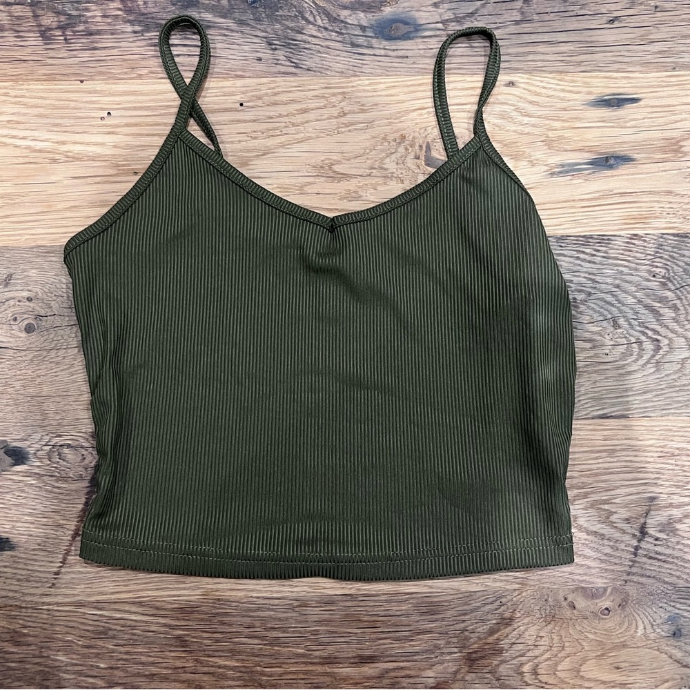 Olive Green Ribbed Cami Top